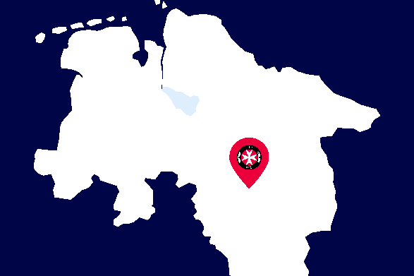 Karte von Niedersachsen auf blauem Hintergrund