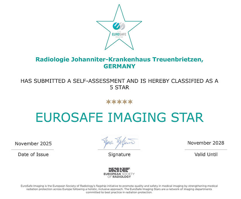 Europäisches Zertifikat EuroSafe Imaging