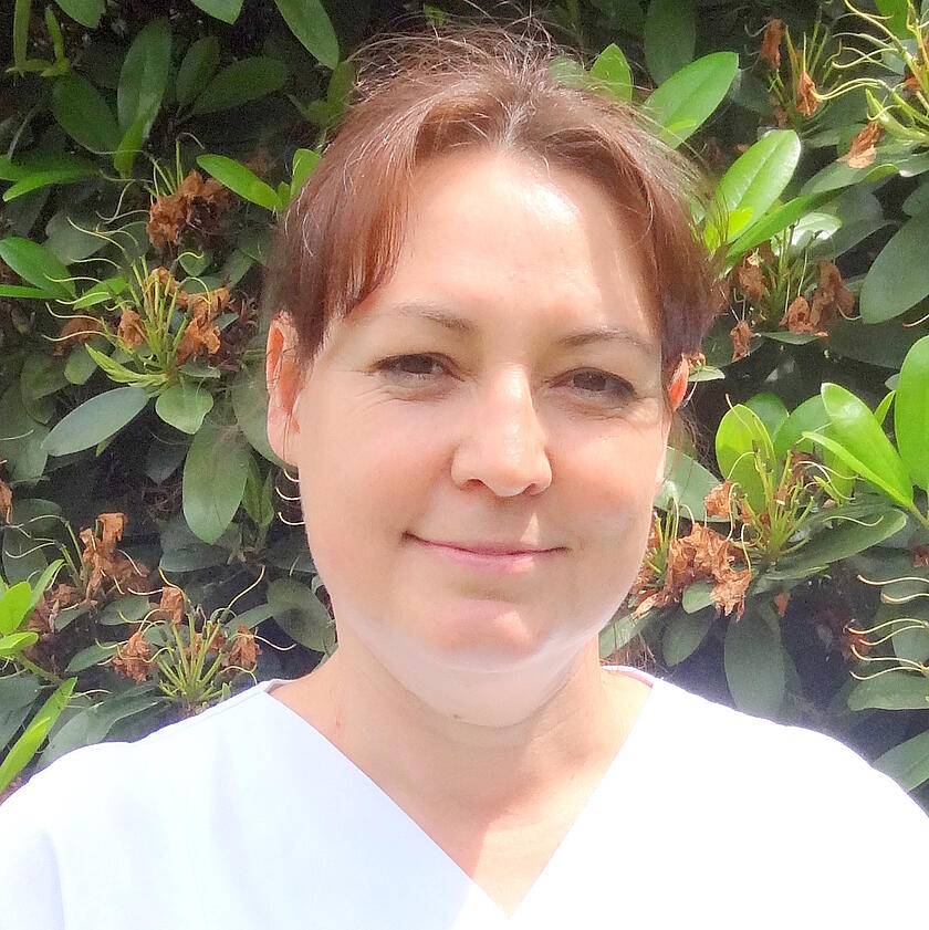 Frau Schukow, Mitarbeiterin im Team der Küche der Klinik am Korso